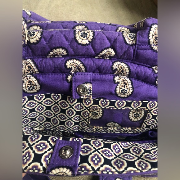 Vera Bradley Metropolitan Bag Simple Violet Purple Paisley, work bag, travel bag - Picture 6 of 15